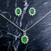 CONJUNTO DE PLATA FINA LADY DEE VERDE CON CIRCON