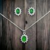 CONJUNTO DE PLATA FINA LADY DEE VERDE CON CIRCON
