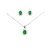 CONJUNTO DE PLATA FINA LADY DEE VERDE CON CIRCON