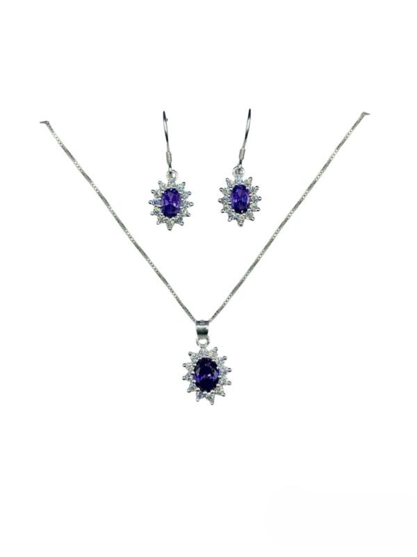 CONJUNTO DE PLATA FINA LADY DEE MORADO CON CIRCON