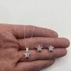 CONJUNTO DE PLATA FINA ESTRELLA CON CIRCON BLANCO