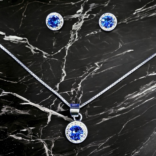 IMG_8194 CONJUNTO DE PLATA FINA CON CIRCON Y CRISTAL AZUL