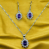 CONJUNTO DE PLATA FINA LADY DEE MORADO CON CIRCON