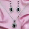 CONJUNTO DE PLATA FINA LADY DEE NEGRO CON CIRCON
