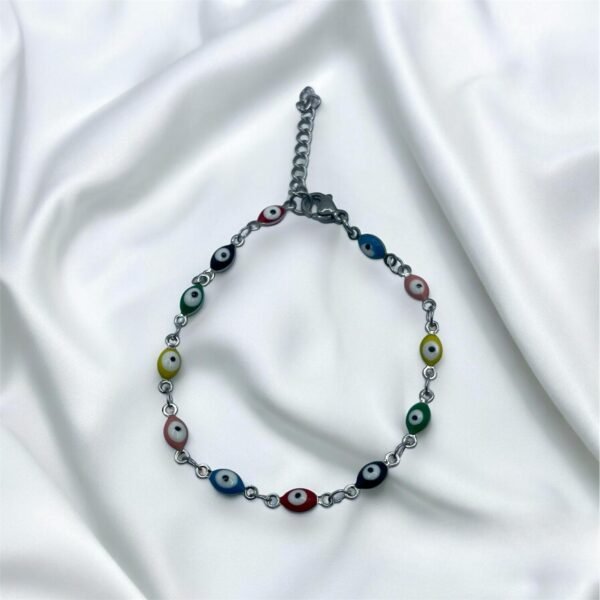 PULSERA EN ACERO QUIRURGICO OJOS MULTICOLOR