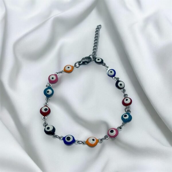 PULSERA EN ACERO QUIRURGICO OJOS MULTICOLOR