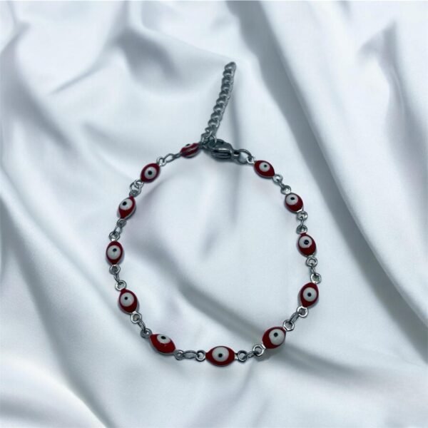 PULSERA EN ACERO QUIRURGICO OJOS ROJOS