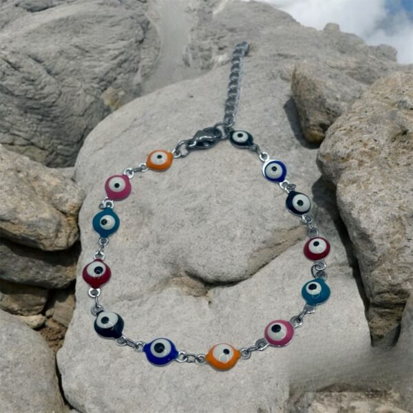 PULSERA EN ACERO QUIRURGICO OJOS MULTICOLOR