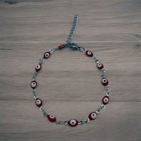 PULSERA EN ACERO QUIRURGICO OJOS ROJOS