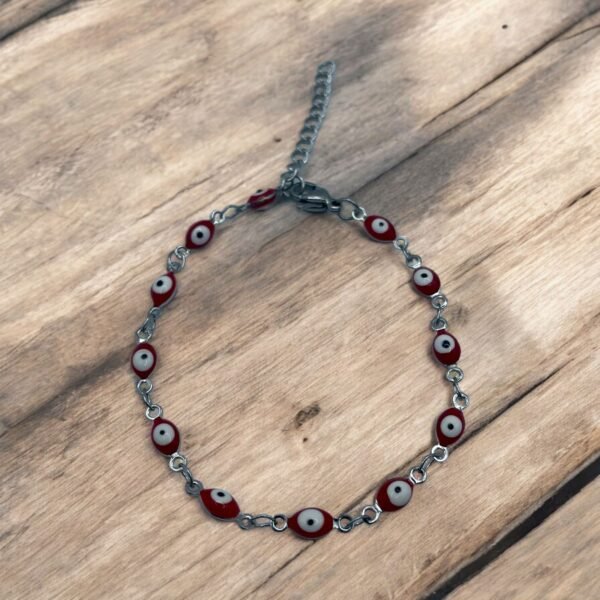 PULSERA EN ACERO QUIRURGICO OJOS ROJOS