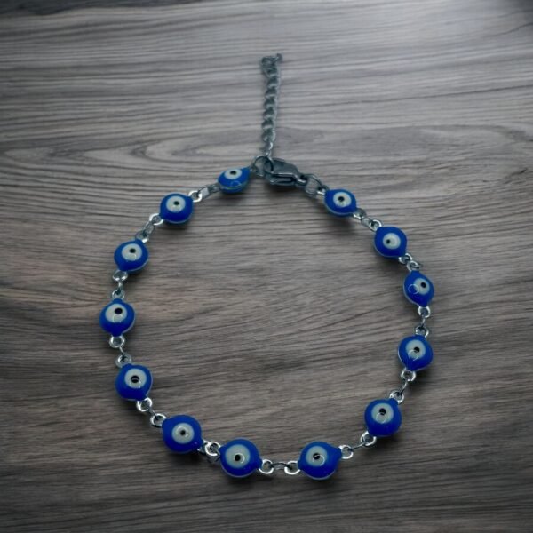 PULSERA EN ACERO QUIRURGICO OJOS AZUL