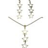 CONJUNTO EN ACERO QUIRURGICO ESTRELLAS LARGO DORADO