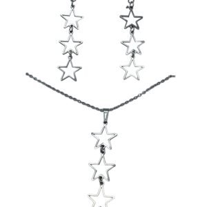 CONJUNTO EN ACERO QUIRURGICO ESTRELLAS LARGO