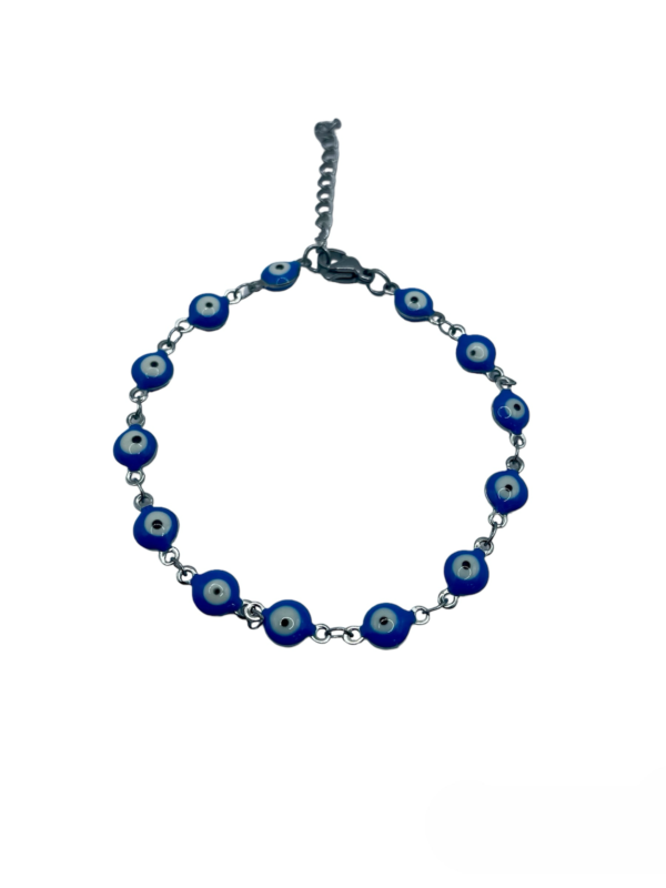 PULSERA EN ACERO QUIRURGICO OJOS AZUL