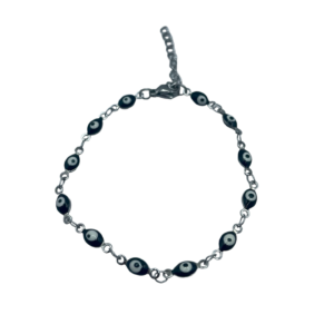 PULSERA EN ACERO QUIRURGICO OJOS NEGROS
