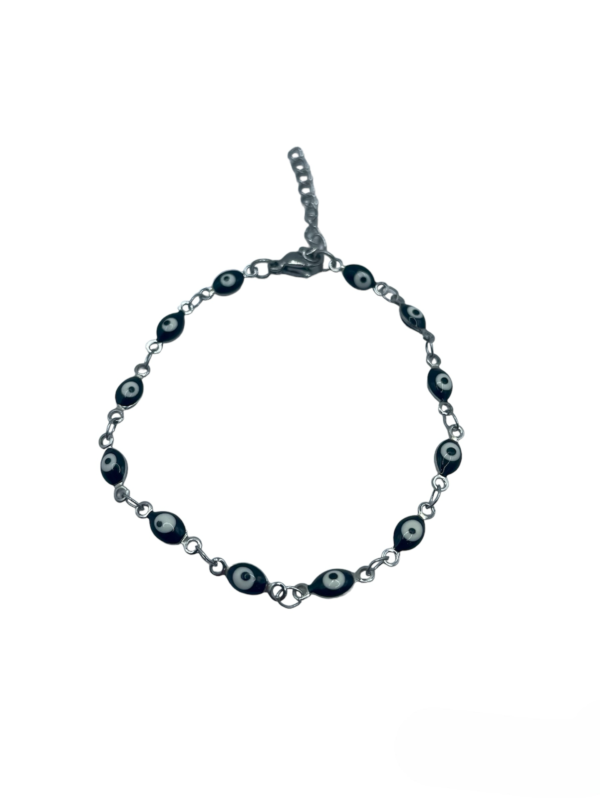 PULSERA EN ACERO QUIRURGICO OJOS NEGROS