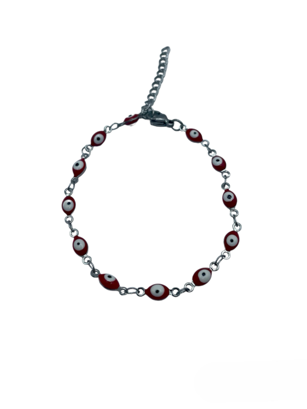 PULSERA EN ACERO QUIRURGICO OJOS ROJOS