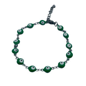 PULSERA EN ACERO QUIRURGICO OJOS VERDES