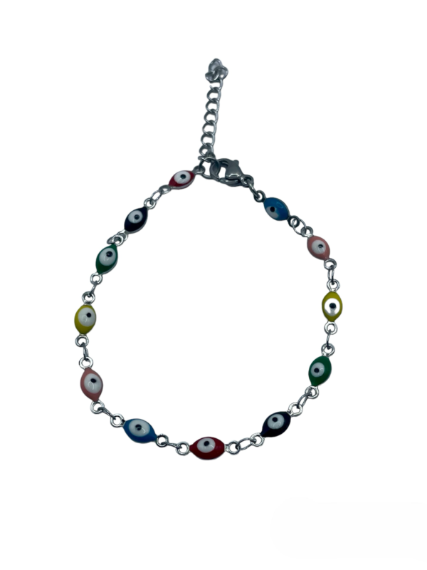 PULSERA EN ACERO QUIRURGICO OJOS MULTICOLOR