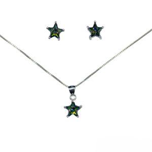 IMG_0117 CONJUNTO DE PLATA FINA ESTRELLA CON CIRCON TORNASOL
