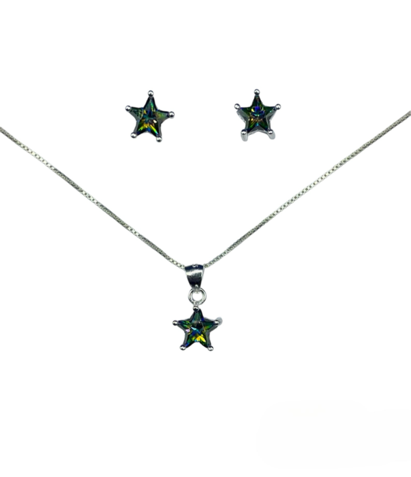 IMG_0117 CONJUNTO DE PLATA FINA ESTRELLA CON CIRCON TORNASOL