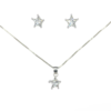 CONJUNTO DE PLATA FINA ESTRELLA CON CIRCON BLANCO