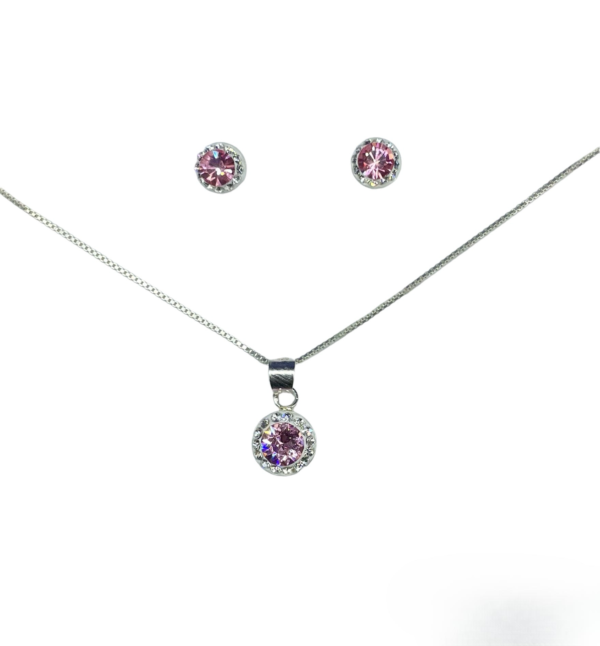 IMG_0127 CONJUNTO DE PLATA FINA CON CIRCON Y CRISTAL ROSADO