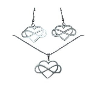 CONJUNTO EN ACERO QUIRURGICO CORAZON INFINITO