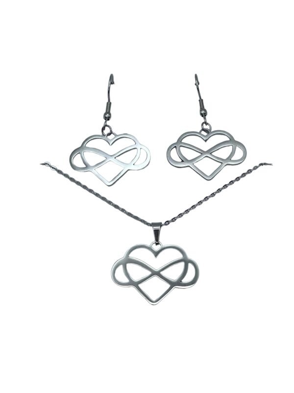 CONJUNTO EN ACERO QUIRURGICO CORAZON INFINITO