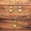 CONJUNTO EN ACERO QUIRURGICO ESTRELLAS DEGRADÉ DORADO
