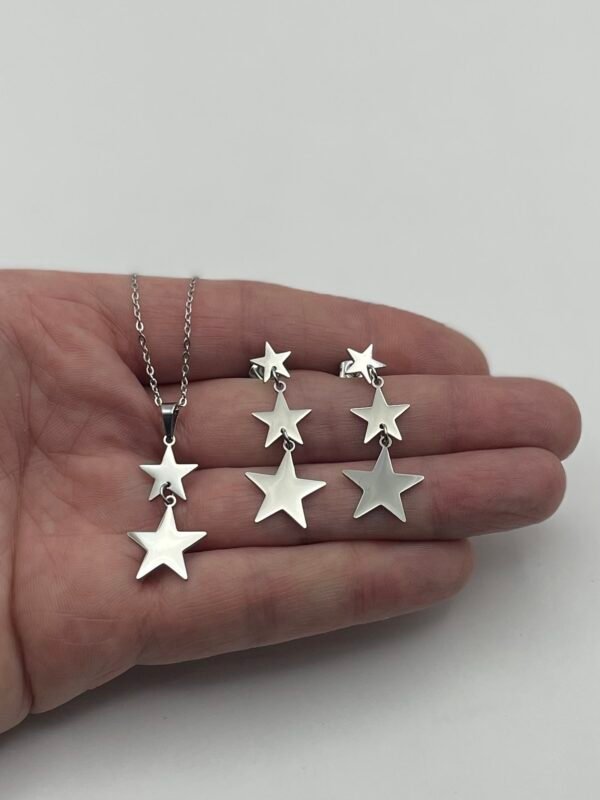 CONJUNTO EN ACERO QUIRURGICO ESTRELLAS DEGRADÉ