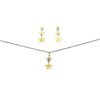 CONJUNTO EN ACERO QUIRURGICO ESTRELLAS DEGRADÉ DORADO