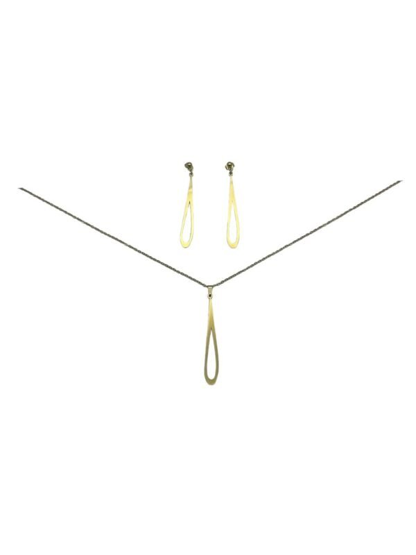 CONJUNTO EN ACERO QUIRURGICO LARGO DORADO