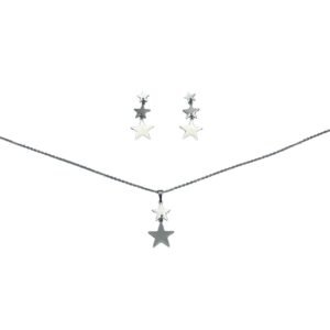 CONJUNTO EN ACERO QUIRURGICO ESTRELLAS DEGRADÉ