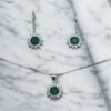 PCGV5711 CONJUNTO DE PLATA FINA LADY DEE VERDE CON CIRCON