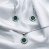 TFPX9998 CONJUNTO DE PLATA FINA LADY DEE VERDE CON CIRCON