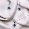 YBRR0455 CONJUNTO DE PLATA FINA LADY DEE AZUL CON CIRCON